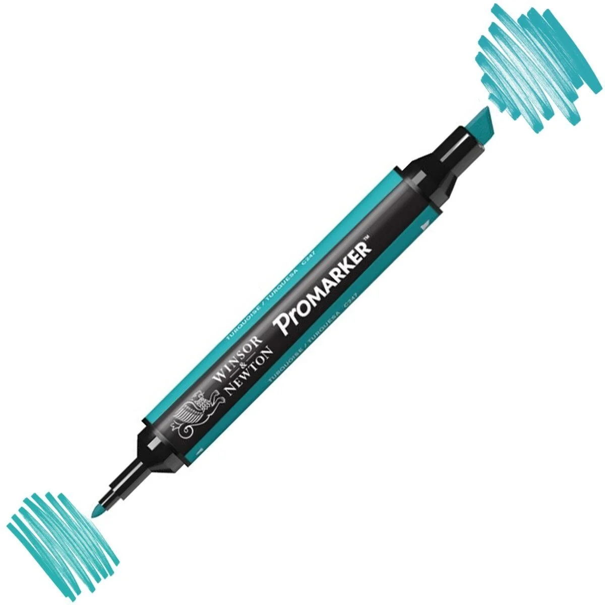 Winsor & Newton ProMarker Kalem Turquoise C247, iki uçlu kalem, kalıcı mürekkep
