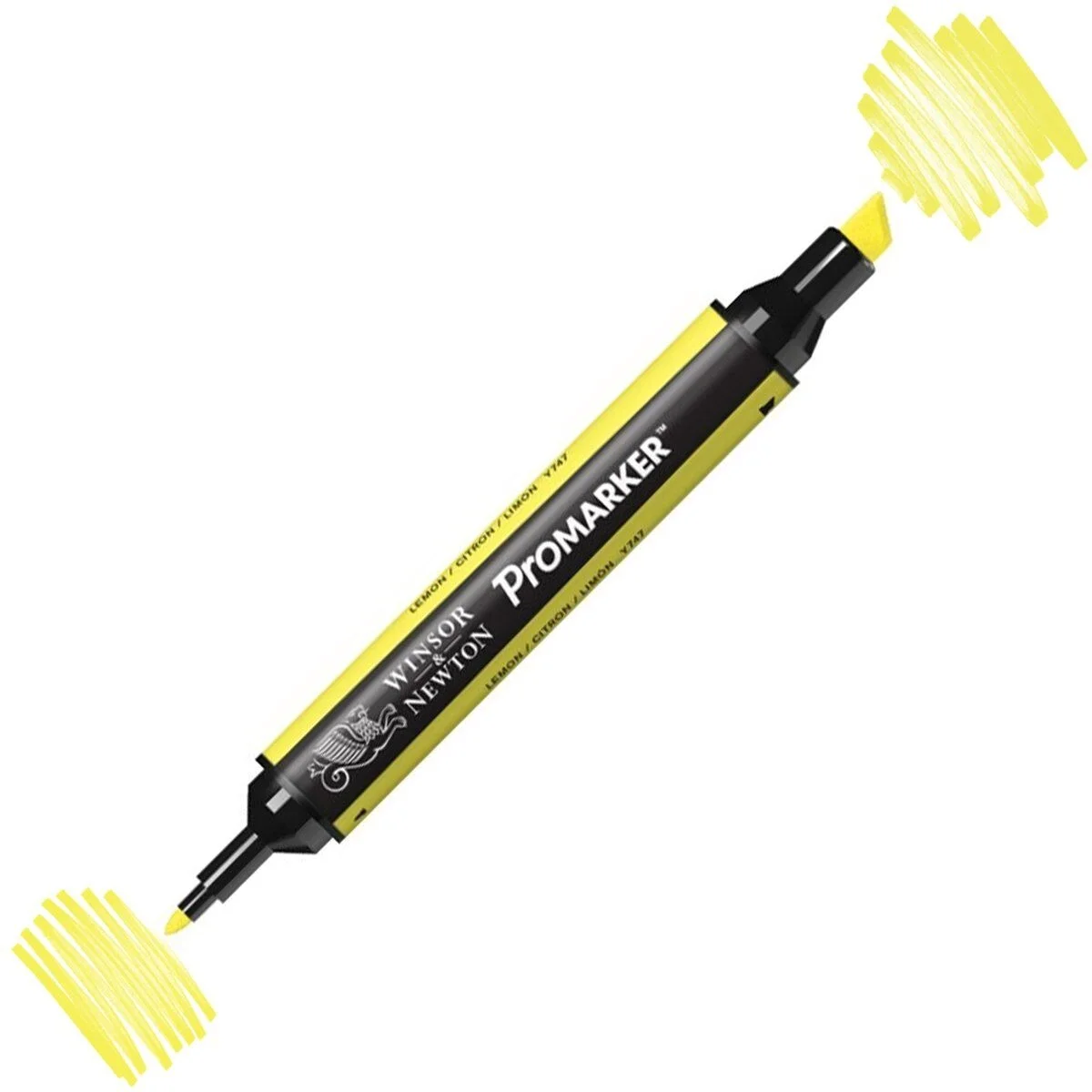 Winsor & Newton ProMarker Lemon Y747 kalem, geniş ve yuvarlak uçlar, canlı renkler