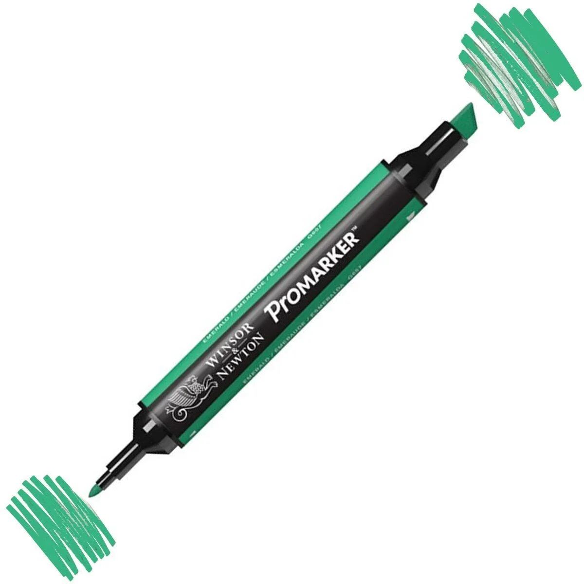 Winsor & Newton ProMarker Emerald G657 kalem, iki uçlu, parlak renkler