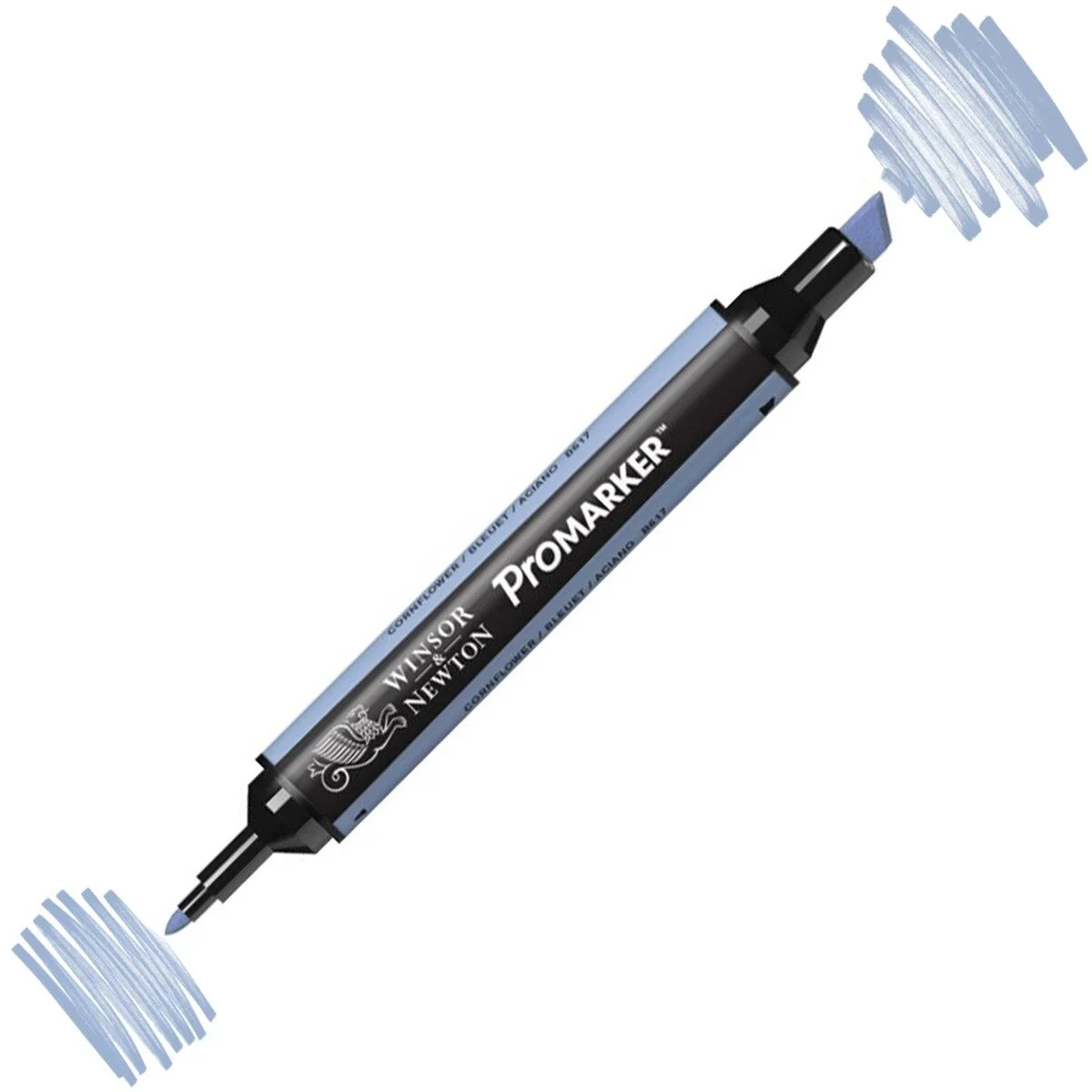 Winsor & Newton ProMarker Cornflower B617 kalem, iki uçlu, parlak renk, alkol bazlı mürekkepten