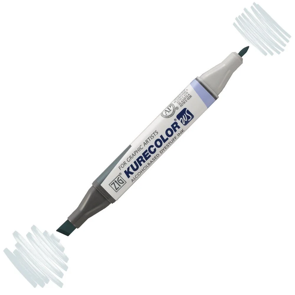 Zig Kurecolor Twin S Grafik Marker 842 Green Gray 2, alkol bazlı, değişken uç, yeniden doldurulabilir