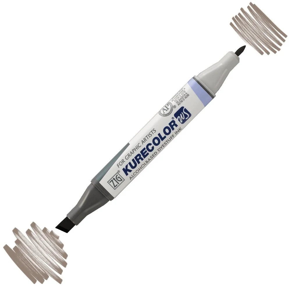 Zig Kurecolor Twin S Grafik Çizim Marker W.08 Warm Gray