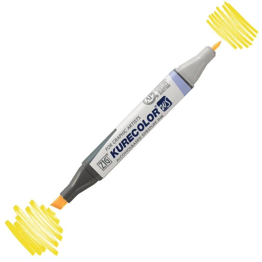 Zig Kurecolor Twin S Grafik Çizim Marker Kalemi 104 Mid Yellow