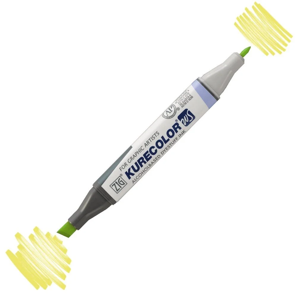Zig Kurecolor Twin S Marker 120 Barium Yellow Grafik Çizim Kalemi