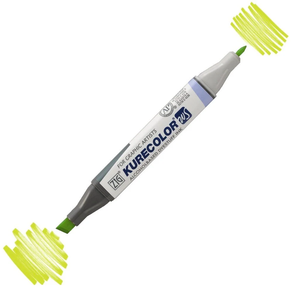 Zig Kurecolor Twin S Grafik Çizim Marker Kalemi 124 Yellow Green