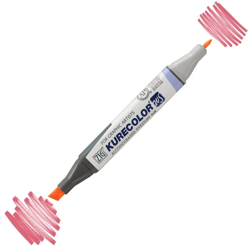 Zig Kurecolor Twin S Marker 204 Light Carmine Grafik Çizim Kalemi