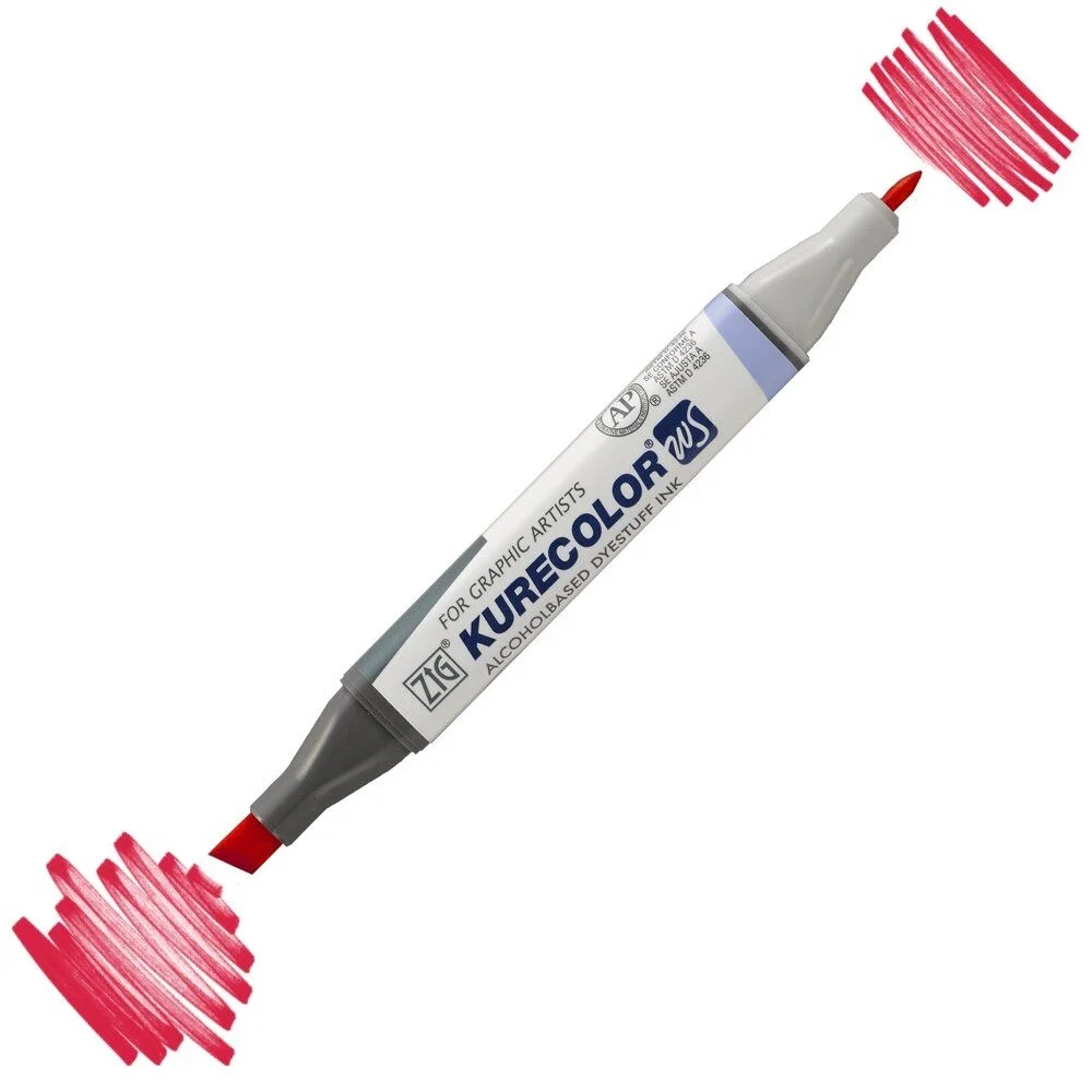 Zig Kurecolor Twin S Grafik Çizim Marker Kalemi 264 Geranium Red