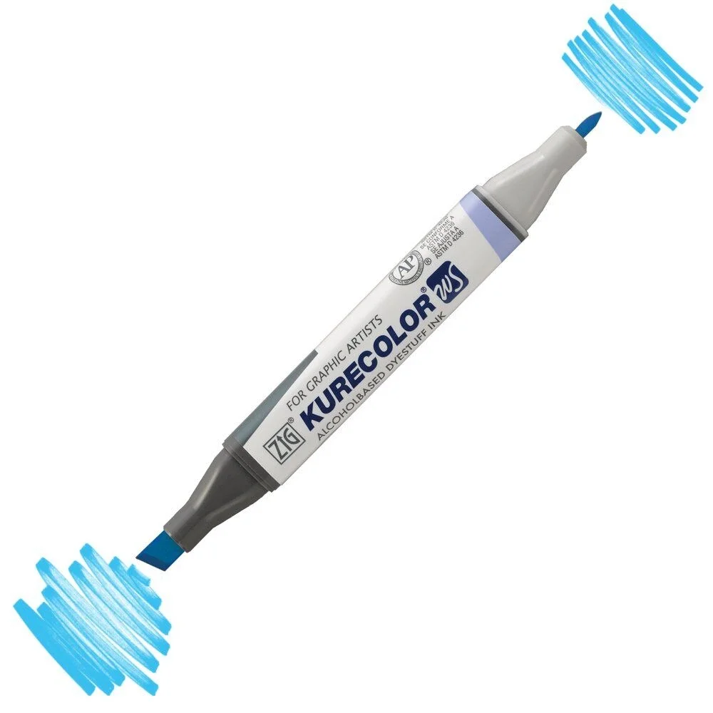 Zig Kurecolor Twin S Grafik Çizim Marker Kalemi 304 Cobalt Blue