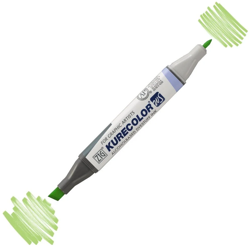 Zig Kurecolor Twin S Grafik Marker 501 Pale Green - Alkol Tabanlı, Kalıcı, Yeniden Doldurulabilir