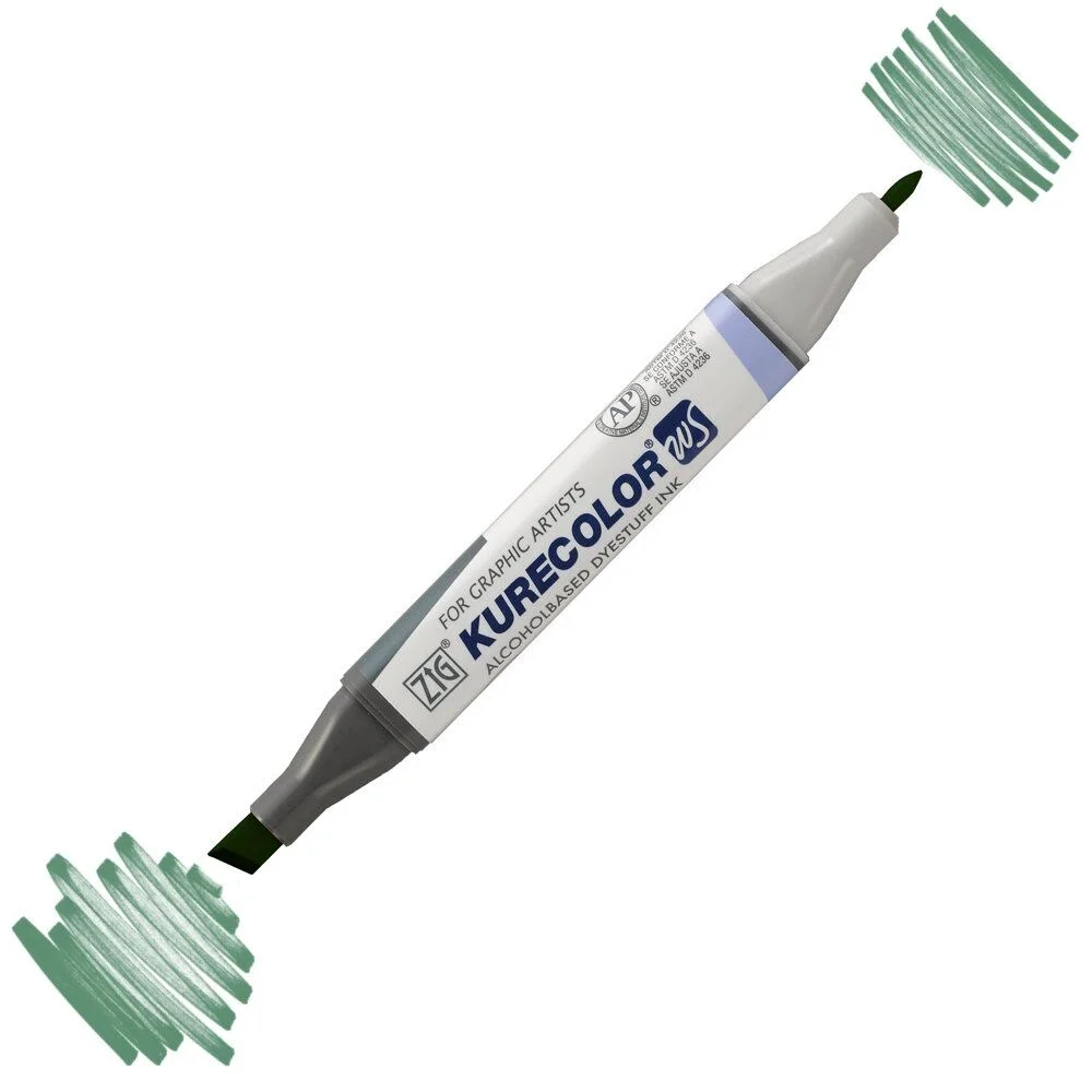 Zig Kurecolor Twin S Grafik Çizim Marker Kalemi 567 Deep Green