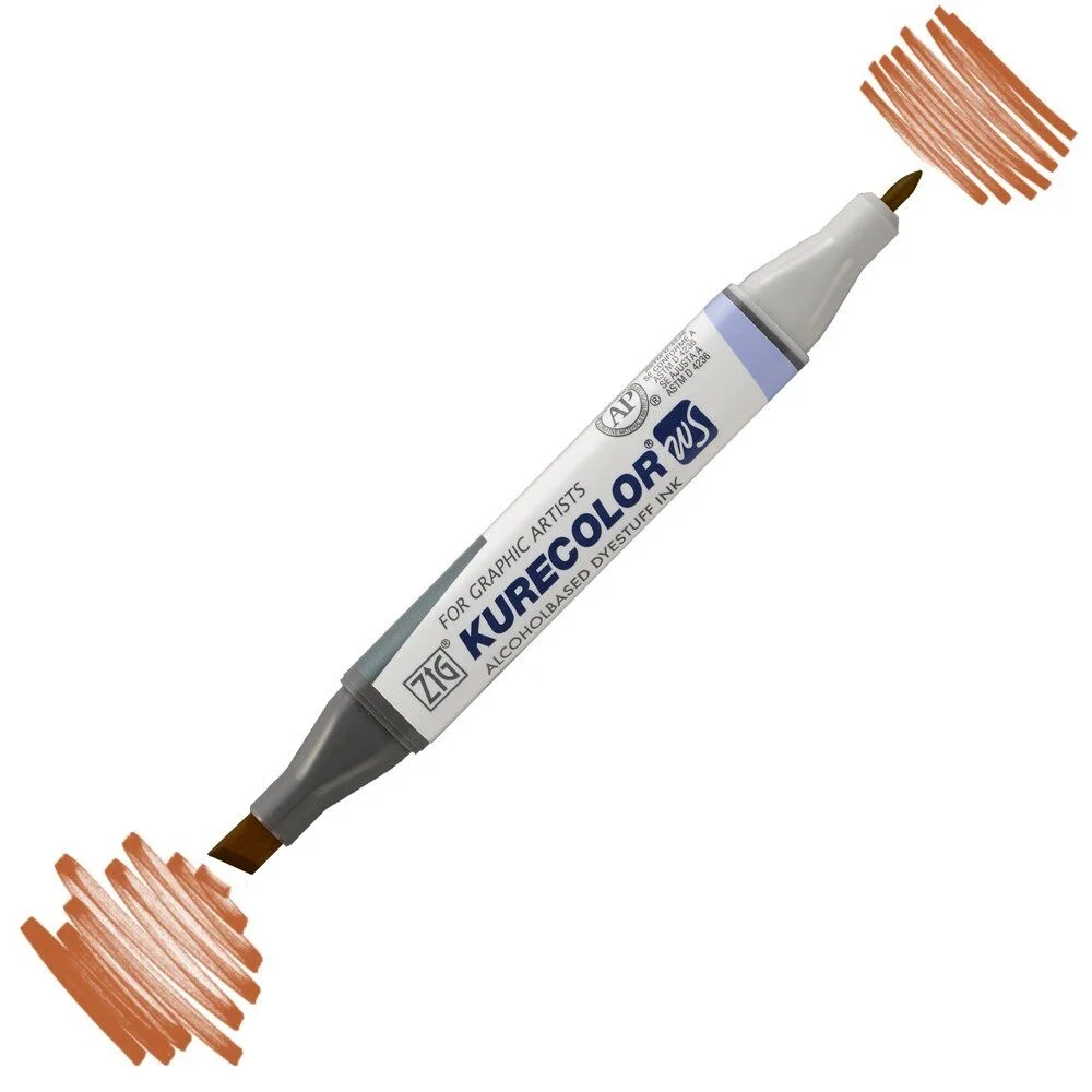 Zig Kurecolor Twin S Marker 705 Brown, grafik çizim için, alkol bazlı, yeniden doldurulabilir