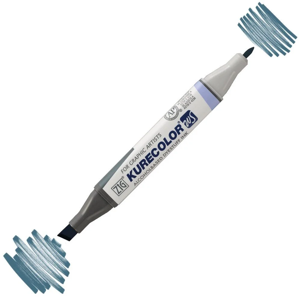 Zig Kurecolor Twin S Marker 827 Blue Gray Grafik Çizim Kalem