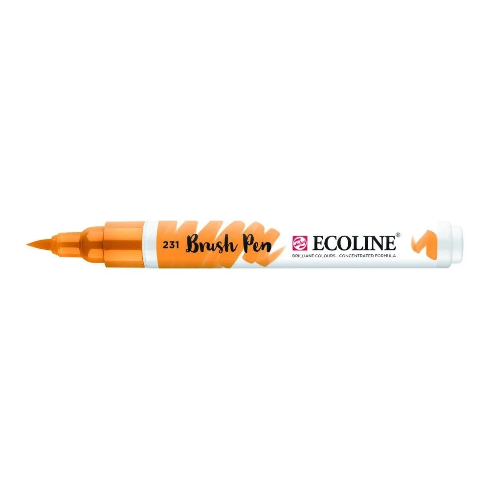 Talens Ecoline Brush Pen 231 Gold Ochre, esnek fırça ucu, parlak boyalar