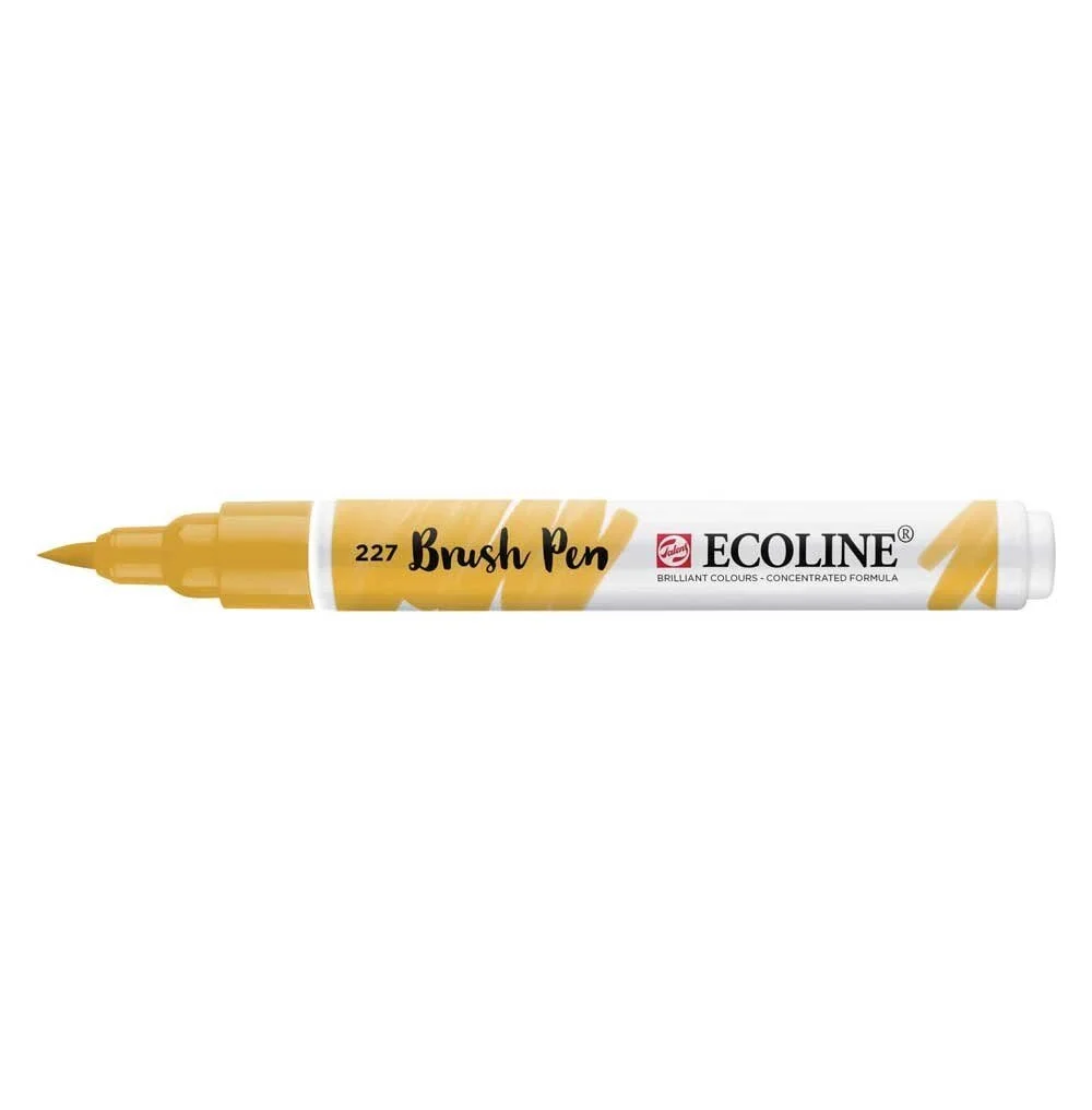 Talens Ecoline Brush Pen, sarı turuncu, suluboya, fırça ucu, sanat kalem