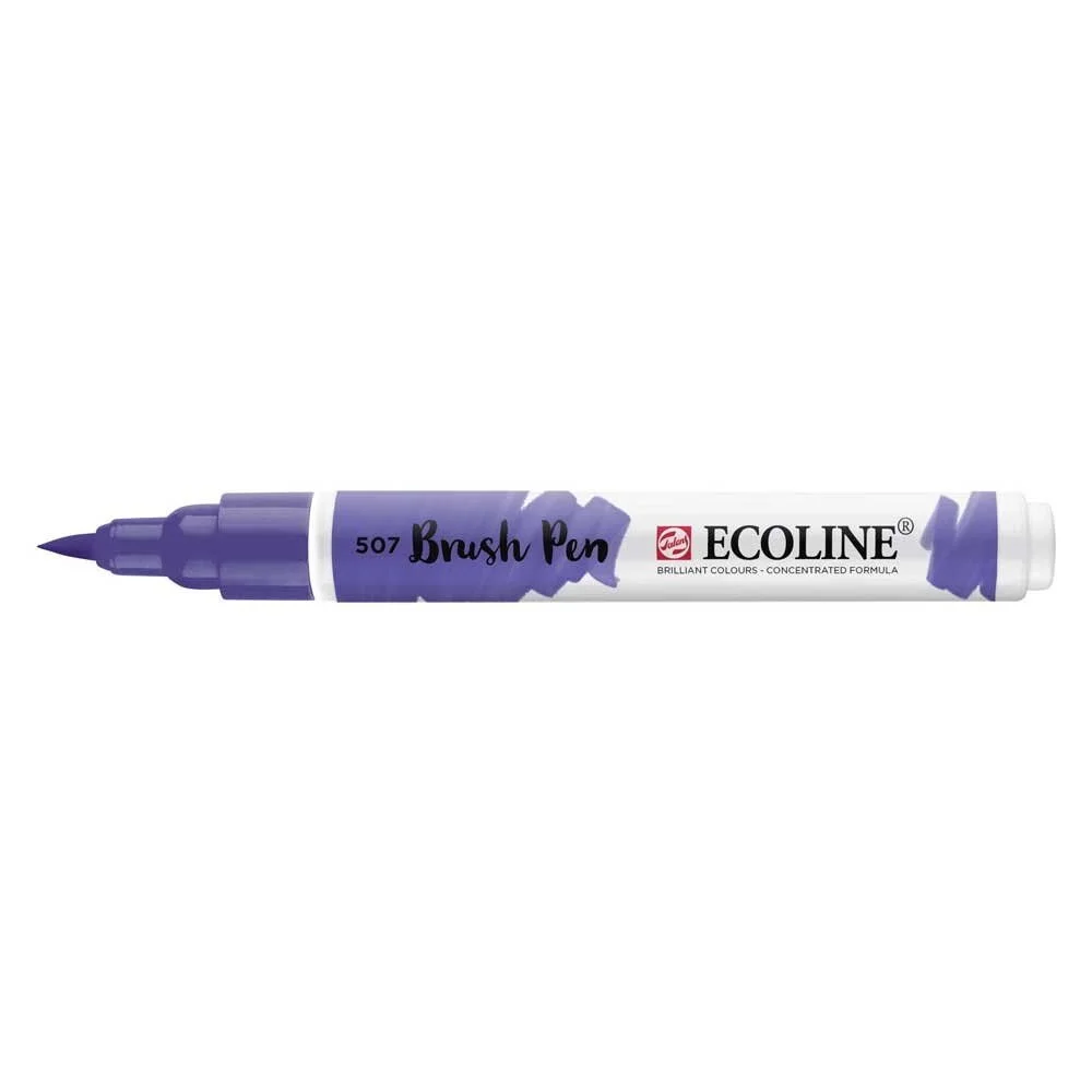 Talens Ecoline Brush Pen 507 Ultramarine Violet, suluboya fırça kalem, esnek fırça uçlu