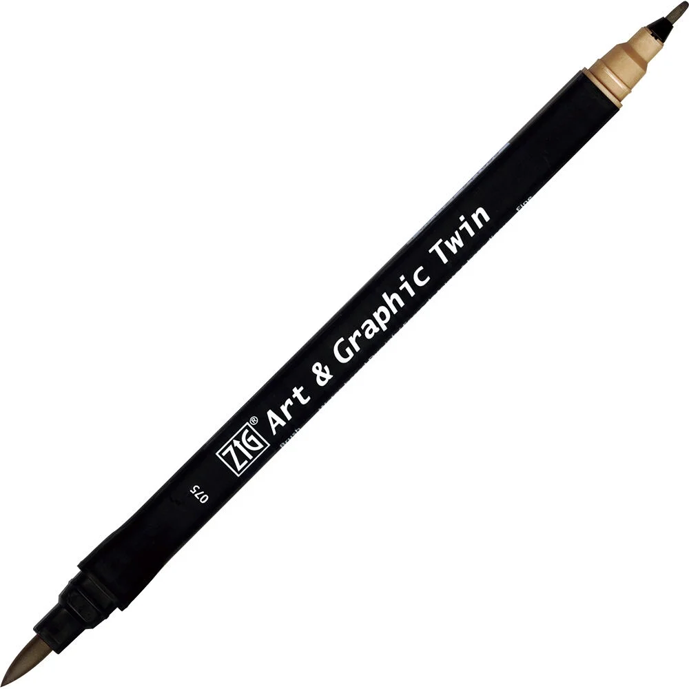 Zig Art & Graphic Twin Marker Çizim Kalemi, Fırça ve Yuvarlak Uçlu