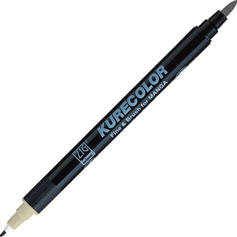 Zig Kurecolor Manga Marker 831 Gray Tint Fırça Ucu ve 1mm Yuvarlak Uç