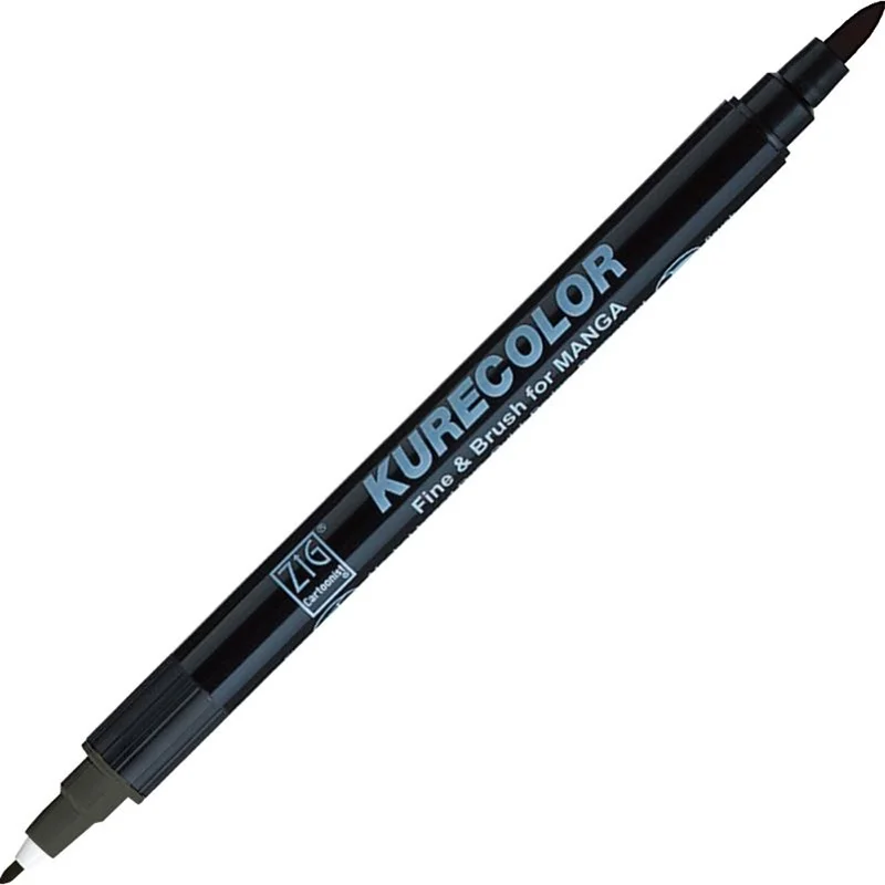 Zig Kurecolor Manga Marker 805 Dark Gray, fırça ucu ve 1mm uç