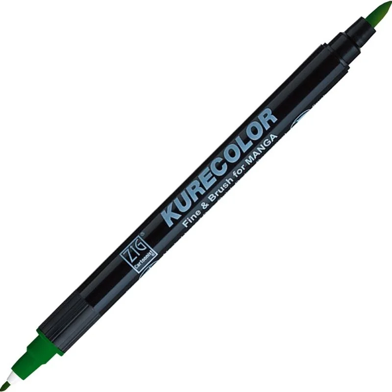 Zig Kurecolor Manga Marker 508 Green Fırça Ucu ve 1mm Uç