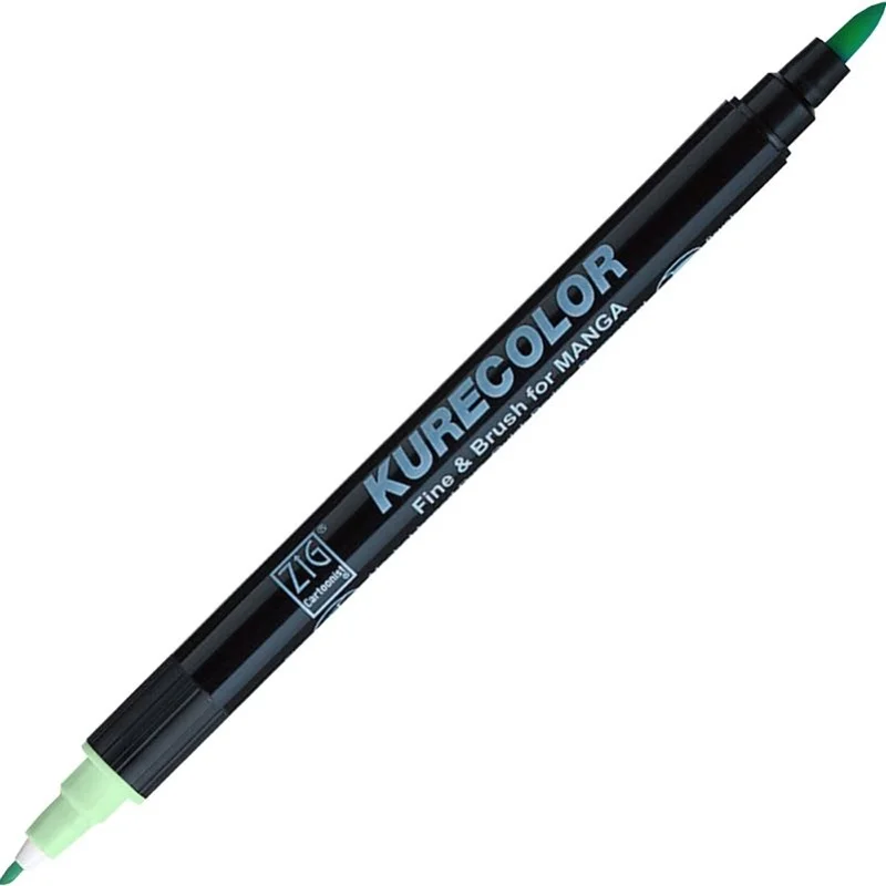 Zig Kurecolor Manga Marker 520 Green Shadow - Fırça Ucu ve 1mm Yuvarlak Uç