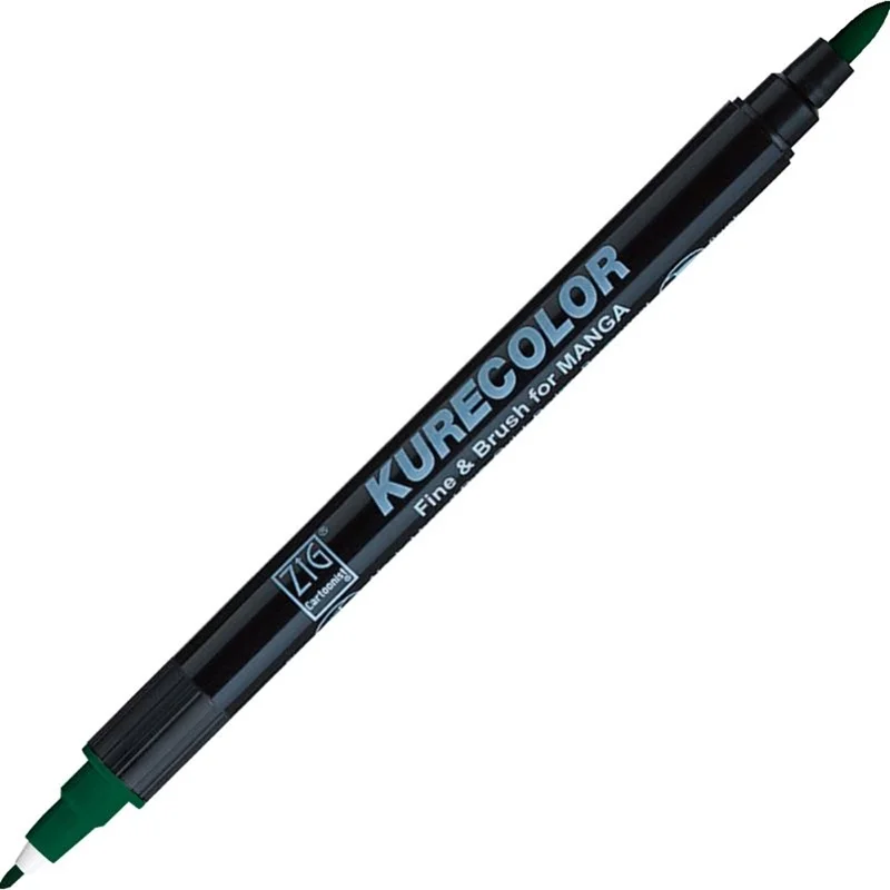 Zig Kurecolor Manga Marker 539 Marine Green, Fine & Brush Uçlu, Alkol Bazlı Mürekkep
