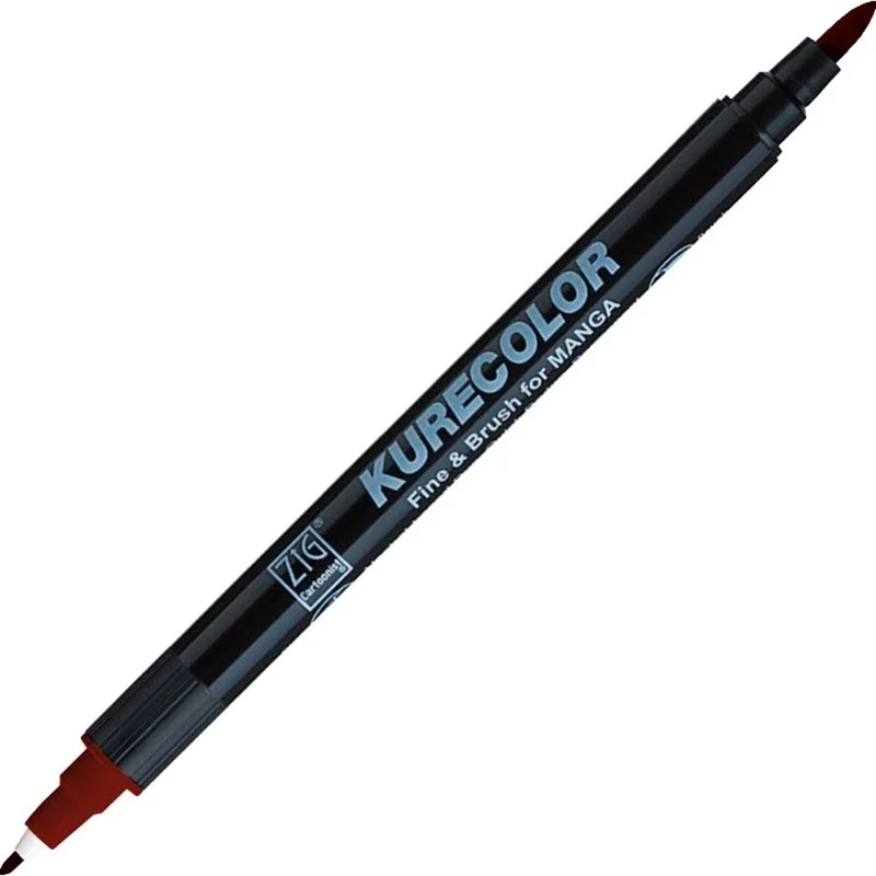 Zig Kurecolor Manga Marker 738 Burnt Sienna, fırça ucu ve 1mm uç