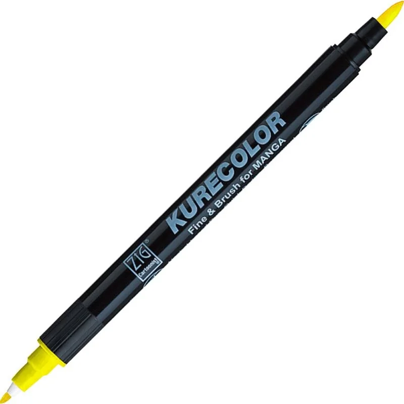 Zig Kurecolor Manga Marker 102 Lemon Yellow, fırça ucu, 1mm kalınlık