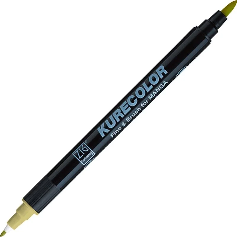 Zig Kurecolor Manga Marker 140 Mellow Yellow, fırça ucu ve 1mm uç