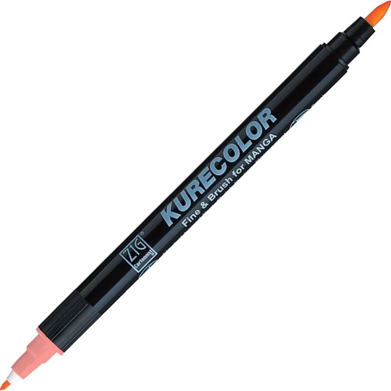 Zig Kurecolor Manga Marker 204 Light Carmine, fırça ucu ve 1mm uç