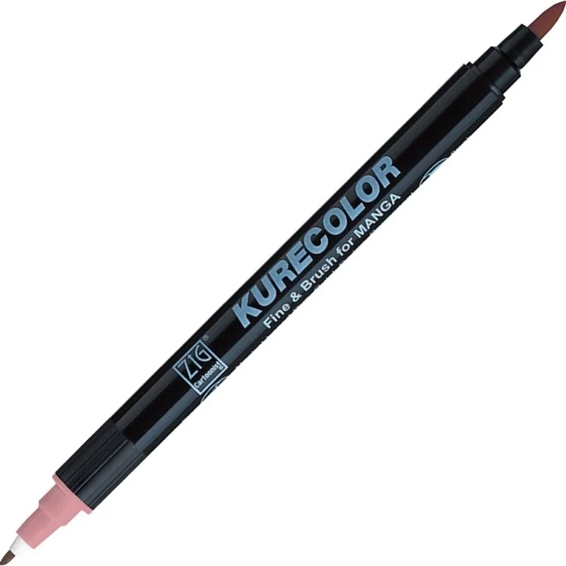 Zig Kurecolor Manga Marker 262 Pale Rose, fırça ucu ve 1mm yuvarlak uç