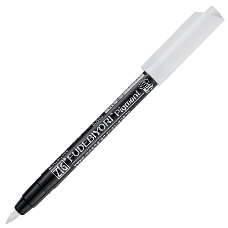 Zig Fudebiyori Pigment Brush Pen Fırça Uçlu Kalem BEYAZ