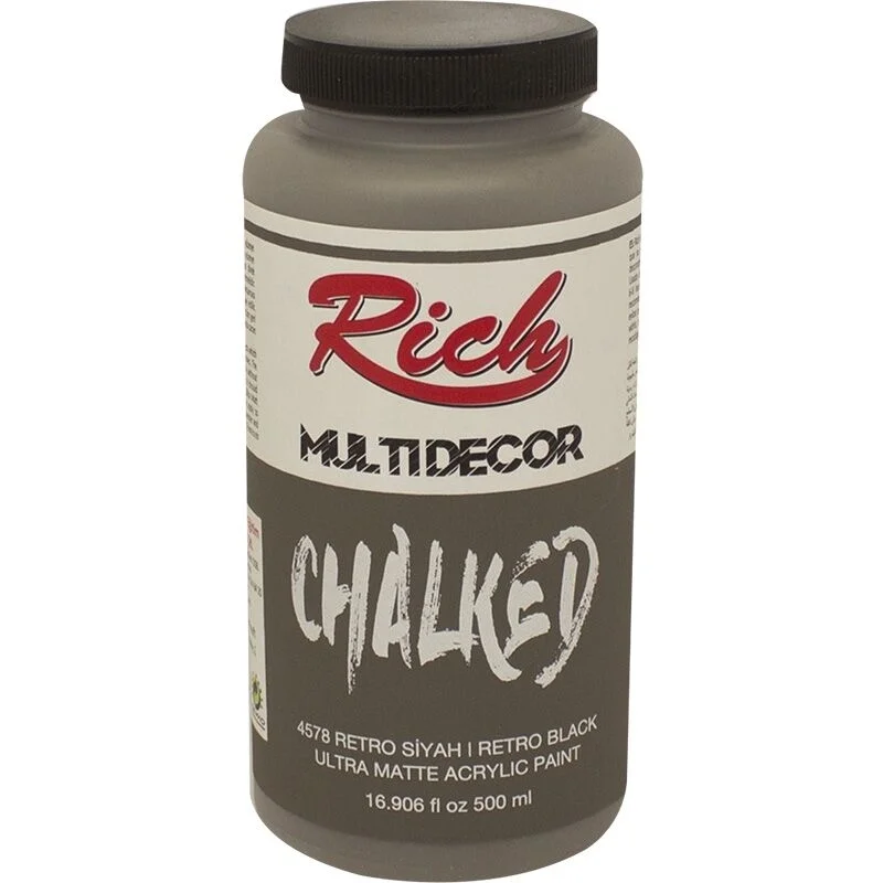 Rich Multi Decor Chalked Akrilik Boya 500 cc. 4578 RETRO SİYAH