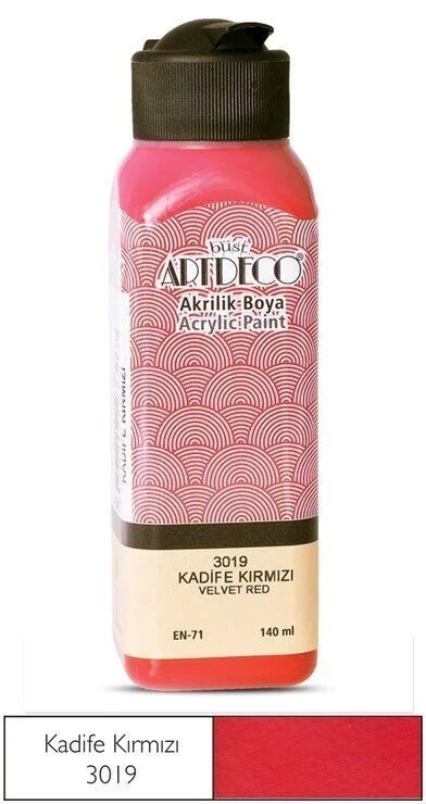 Artdeco Akrilik Boya 140 ml. 3019 KADİFE KIRMIZI
