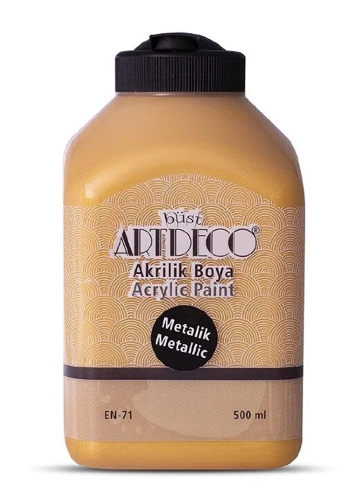 Artdeco Metalik Akrilik Boya 500 ml. 3721 METALİK ALTIN