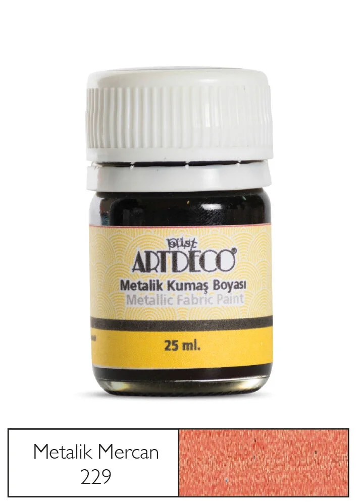 Artdeco Metalik Kumaş Boyası 229 Mercan