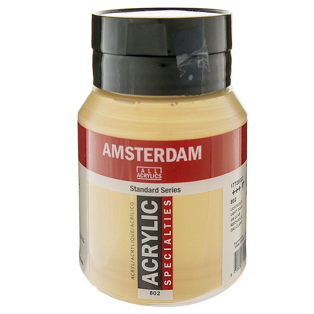 Talens Amsterdam Akrilik Boya 500ml Light Gold, parlak altın rengi, profesyonel ressamlar için