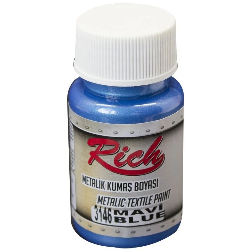 Rich Metalik Kumaş Boyası 50 cc. 3146 MAVİ