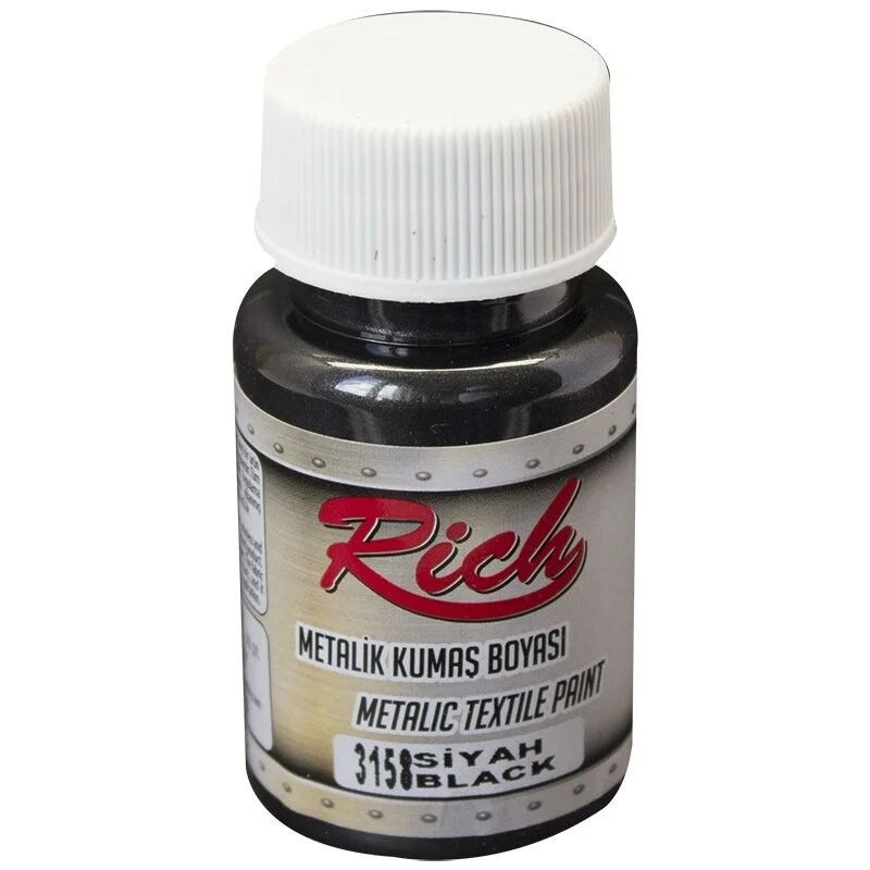Rich Metalik Kumaş Boyası 50 cc. 3158 SİYAH