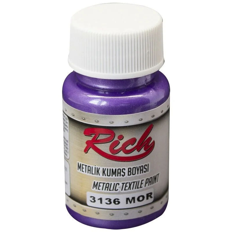 Rich Metalik Kumaş Boyası 50 cc. 3136 MOR