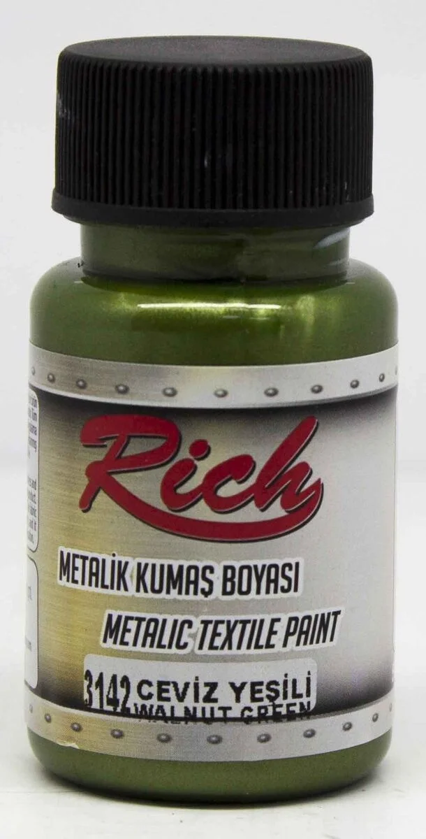 Rich Metalik Kumaş Boyası 50 cc. 3142 CEVİZ YEŞİLİ