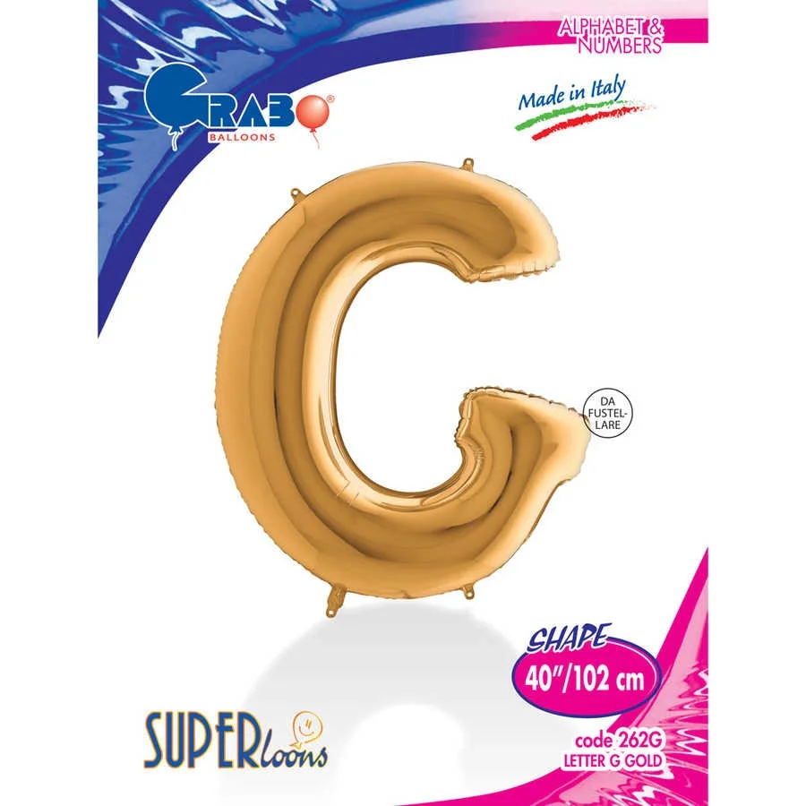 G Harf Grabo Altın Folyo Balon 40"