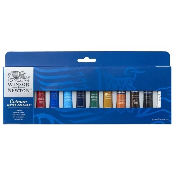 Winsor & Newton Cotman Tüp Sulu Boya Seti 12 Renk x 8 ml.