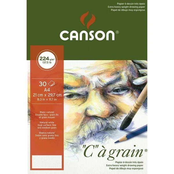Canson Ca Grain İnce Dokulu Eskiz Çizim Defteri 224 gr. A4 30 Sayfa