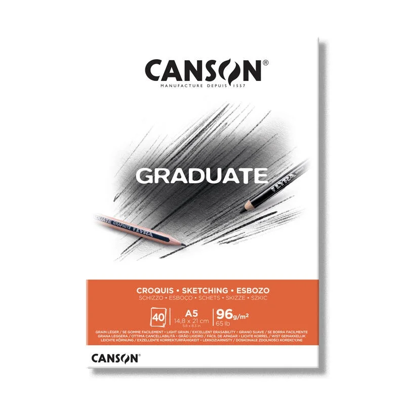 Canson Graduate Sketching Eskiz Çizim Defteri 96 gr. A5 40 Sayfa