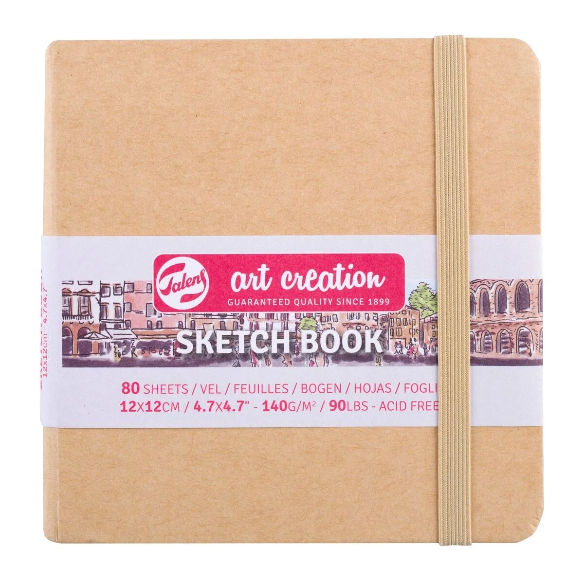 Talens Art Creation Sketchbook Sert Kapak Eskiz Çizim Defteri 140 gr. 12x12 cm. 80 yp. KRAFT YELLOW