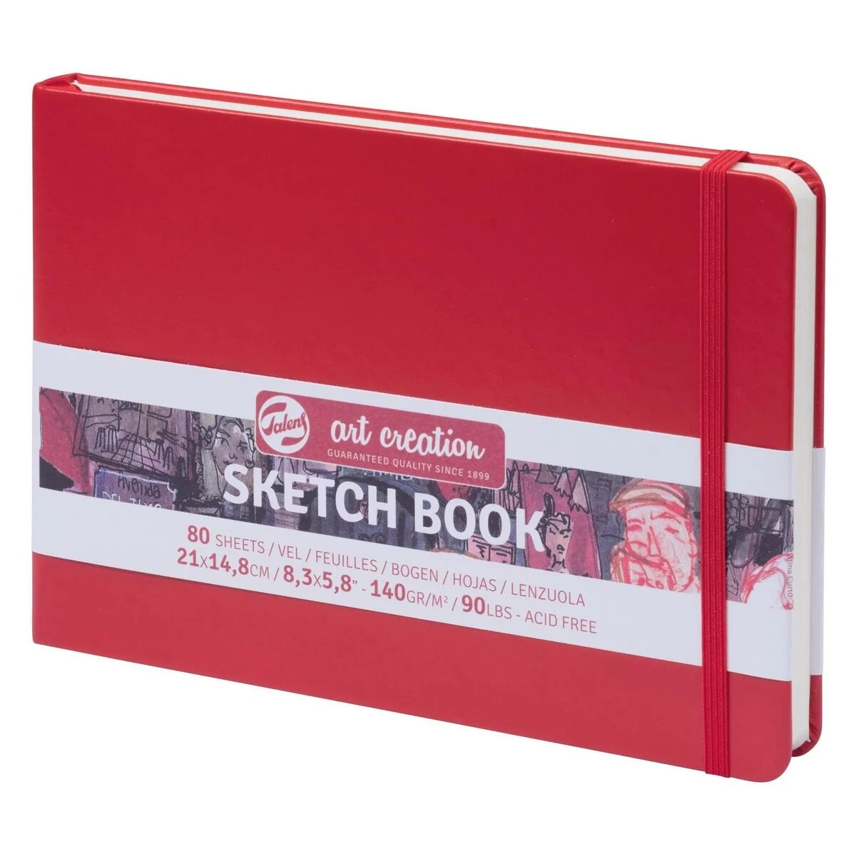 Talens Art Creation Sketchbook Sert Kapak Eskiz Çizim Defteri 140 gr. 15x21 cm. 80 yp. KIRMIZI