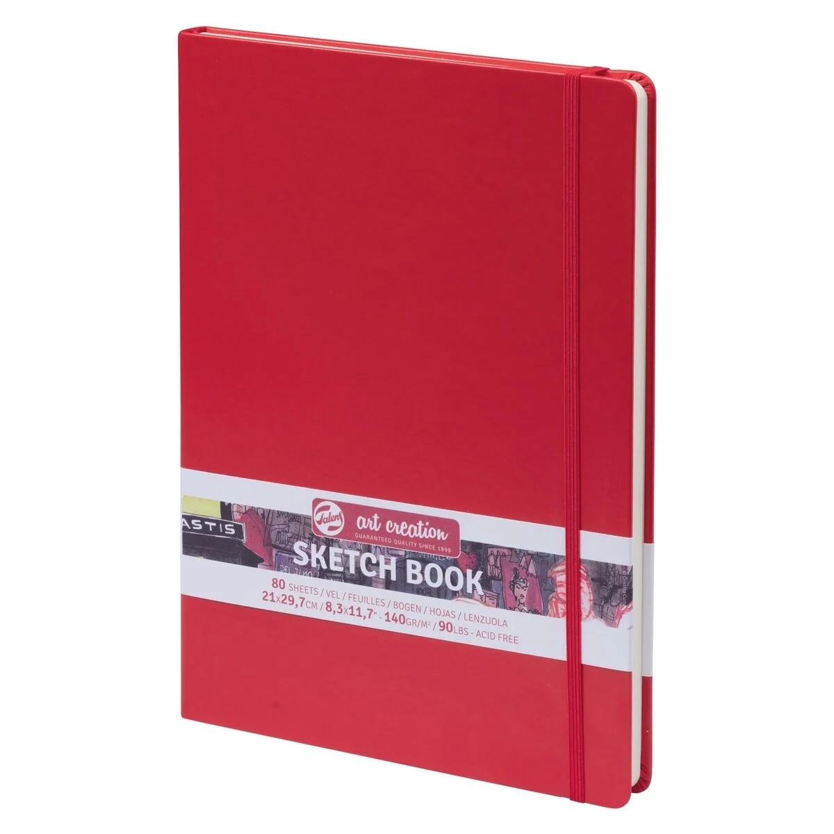 Talens Art Creation Sketchbook Sert Kapak Eskiz Çizim Defteri 140 gr. 21x30 cm. 80 yp. KIRMIZI
