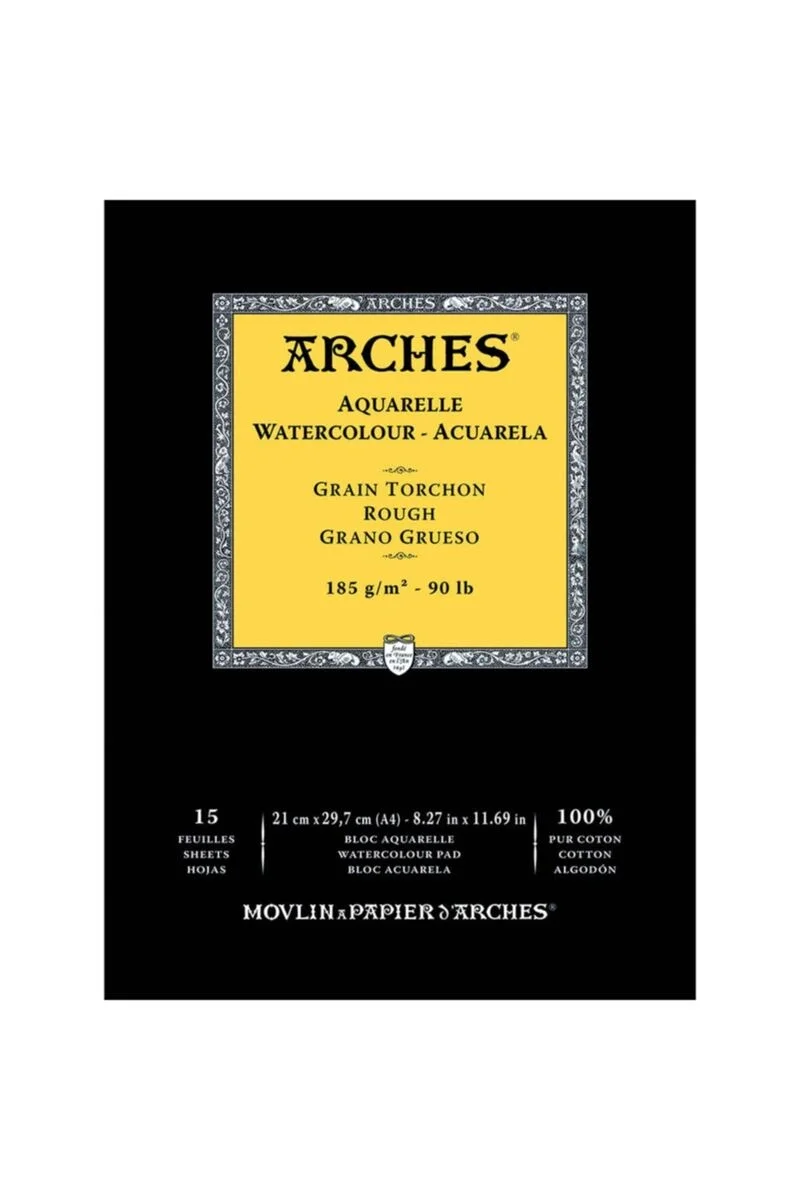 Arches Sulu Boya Defteri Blok Rough - Kalın Doku 185 gr. 21x29 cm. 15 Yaprak