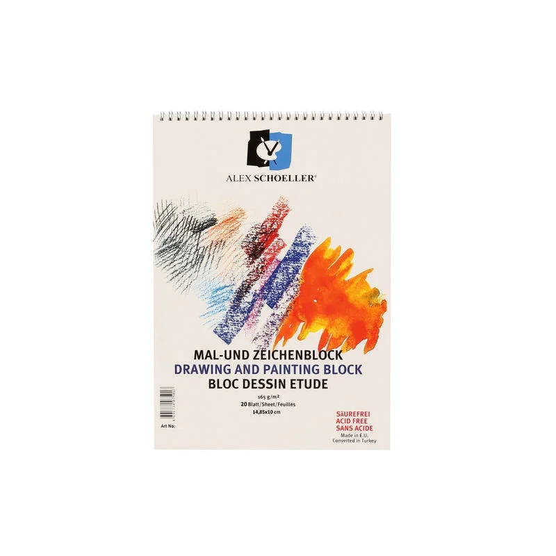Alex Schoeller Dokulu Resim ve Eskiz Çizim Defteri 165 gr. 10x15 cm. 20 Sayfa