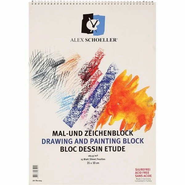 Alex Schoeller Dokulu Resim ve Eskiz Çizim Defteri 165 gr. 35x50 cm. 15 Sayfa